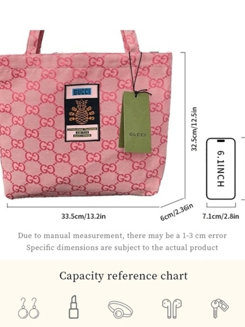 Pink GG Monogram Tote Bag - Picture 11 of 11